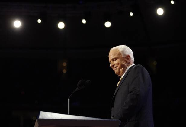 Präsidentschaftskandidat John McCain (USA Republikaner Senator Arizona) anlässlich des Nominierungsparteitags der Republikaner in St. Paul -  rnc20080904732