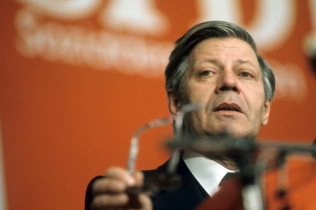 Bundeskanzler Helmut Schmidt (Deutschland SPD) während einer Wahlkampfveranstaltung