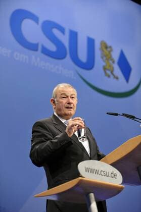 Günther Beckstein (Deutschland CSU Ministerpräsident Bayern) anlässlich des CSU-Sonderparteitags in München
