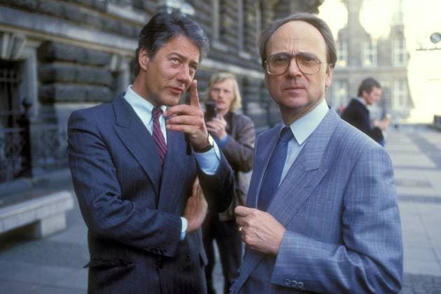 Heiko Hoffmann (re., Deutschland CDU Justizminister Schleswig-Holstein) neben Björn Engholm (li., Deutschland SPD Landesvorsitzender Schleswig-Holstein)