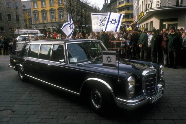 Ankunft der Limousine von Präsident Chaim Herzog (Israel) in Bonn
