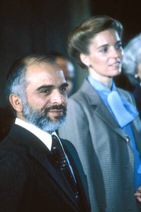 König Hussein I. bin Talal von Jordanien und Königin Noor Al-Hussein von Jordanien