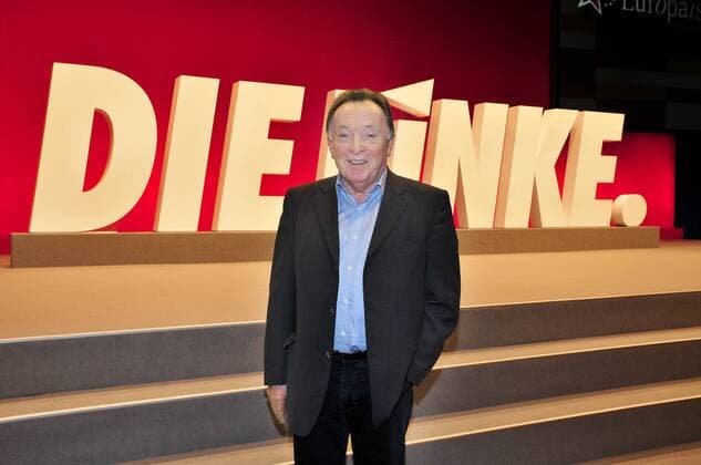 Schauspieler Peter Sodann (Kandidat für das Amt des Bundespräsidenten) während des Europaparteitages der Partei Die Linke in Essen