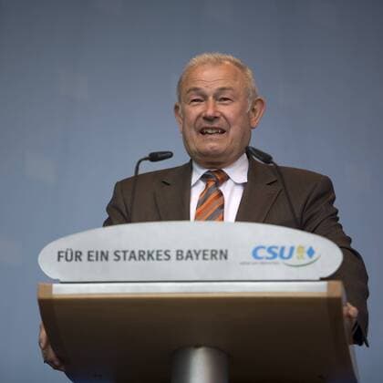 Günther Beckstein (Deutschland CSU Ministerpräsident Bayern) auf einer Veranstaltung zum Landtagswahlkampf der CSU in Hof