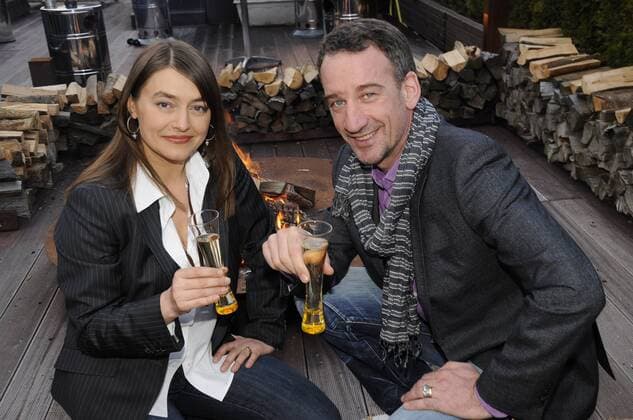 Schauspieler Heio von Stetten mit Ehefrau Elisabeth Romano in der - Veuve Clicquot Lounge - in München