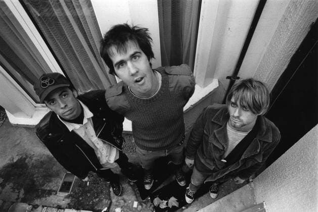Nirvana v.l.n.r.: Schlagzeuger Dave Grohl, Bassist Krist Novoselic und Sänger Kurt Cobain - 
