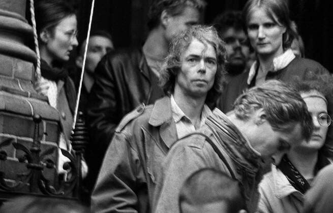 Pfarrer Bernd Albani während einer Mahnwache für die politischen Gefangenen in der DDR in der Gethsemanekirche in Berlin-Prenzlauer Berg