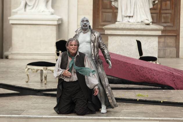 Jedermann 2009, Peter Simonischek als Jedermann, Ben Becker als Tod, Theaterstück von Hugo von Hofmannsthal, Salzburger Festspiele, Salzburg, Österreich, Europa iblman01246257