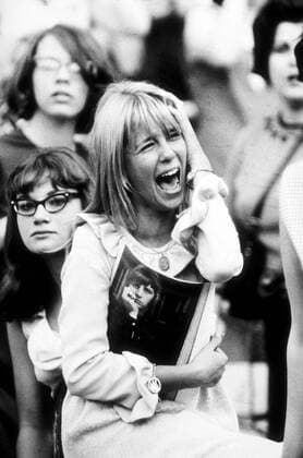 Kreischender weiblicher Fan von Ringo Starr (The Beatles) in New York - 