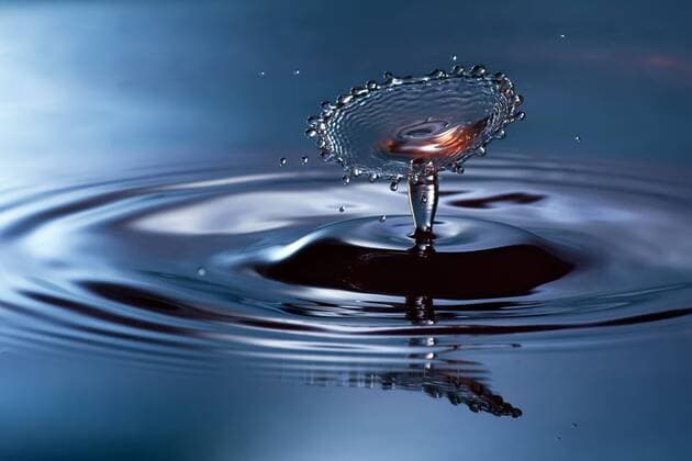  Tropfen aus gefärbtem Wasser, Pilzform   iblmtu01257672