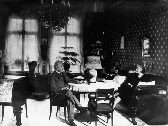 Apr 12, 1928; Paris, France; Professor ALBERT EINSTEIN with his wife and cousin ELSA. Albert Einstein aka Yousuf Karsh Albert Einstein (March 14, 1879 Ð April 18, 1955) was a German theoretical physicist regarded as the greatest scientist of the 20th century. He proposed the theory of relativity and made contributions to the development of quantum mechanics, statistical mechanics, and cosmology. He was awarded the 1921 Nobel Prize for Physics for his explanation of the photoelectric effect and for his services to Theoretical Physics. After his general theory of relativity was formulated in 1915. Paris France  - ZUMAk09