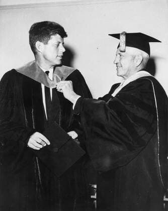 May 07, 1940; Boston, MA, USA; JOHN F. KENNEDY of Irish descent, was born in Brookline, Massachusetts, on May 29, 1917. Graduating from Harvard in 1940, he entered the Navy. Back from the war, he became a Democratic Congressman from the Boston area, advancing in 1953 to the Senate. He married Jacqueline Bouvier on September 12, 1953. In 1956 Kennedy almost gained the Democratic nomination for Vice President, and four years later was a first-ballot nominee for President. Boston USA  - ZUMAk09