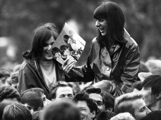 Jun 25, 1966 - Essen, Germany - THE BEATLES fans pictured during a concert in Essen, Germany. One of the most commercially successful and critically acclaimed bands in the history of popular music, the Beatles led the mid-1960s musical British Invasion into the United States. Landing on these shores on February 7, 1964, they literally stood the world of pop culture on its head, setting the musical agenda for the remainder of the decade. Essen Germany  - ZUMAk09