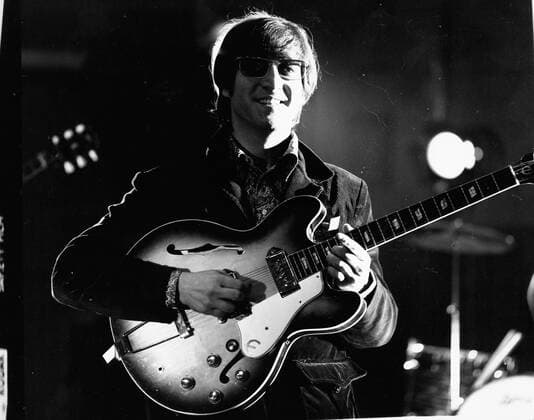 Dec 20, 1966; London, UK; Singer Songwriter JOHN LENNON (1940-1980) member of The Beatles during a recording session at EMI Studios.. London UK  - ZUMAk09