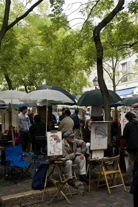 Kunstmarkt auf Montmartre, Frankreich, Paris art market on Montmartre, France, Paris BLWS134374