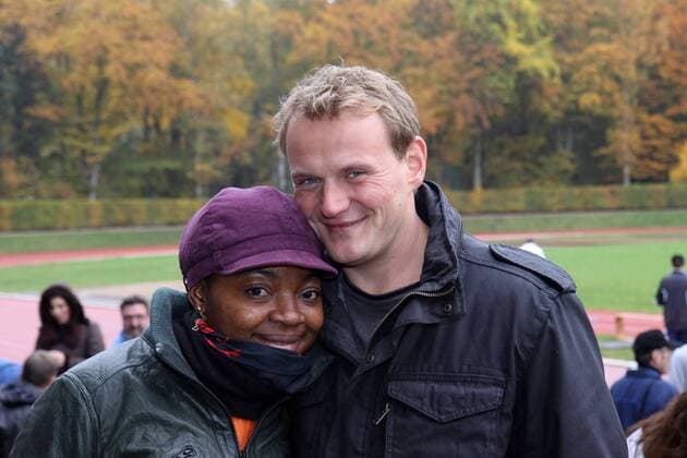 Devid Striesow, der Schauspieler mit seiner Ehefrau Francine in Hamburg 