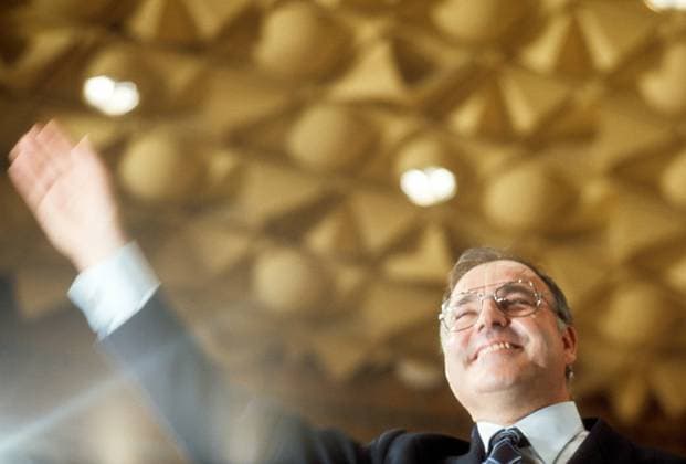 Bundeskanzler Helmut Kohl (BRD CDU) während des CDU-Parteitags