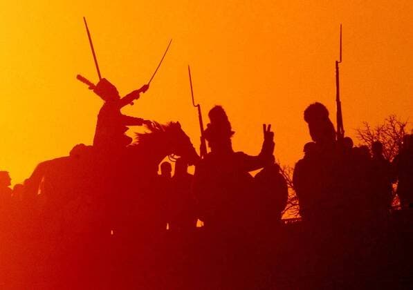 Reconstruction of the famous Battle of three emperors was played by c. 800 fanciers near Tvarozna village, close to Brno city, at November 28, 2009. (CTKxPhoto IgorxZehl)  zeh