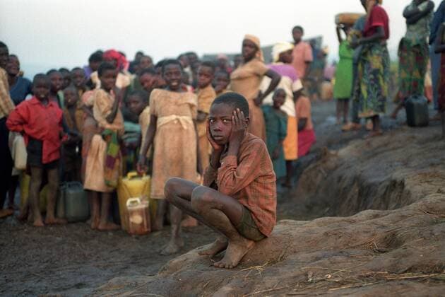 Bürgerkrieg in Ruanda - Ruandische Flüchtlinge im Flüchtlingslager Benaco in Tansania