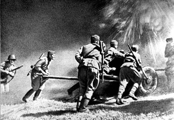 During the Battle of Kursk in the summer of 1943.  TASS_265040