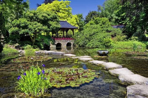 Japanischer Garten der Bayer AG, Leverkusen, Nordrhein-Westfalen, Deutschland, Europa iblhdf01516356