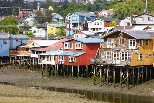 Stelzenhäuser, Fischereihafen, Castro, Insel Chiloe, Südchile, Chile, Südamerika iblheh01524623