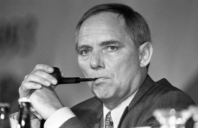 Wolfgang Schäuble (Deutschland CDU Vorsitzender der CDU CSU-Bundestagsfraktion) während eines CSU-Parteitags in München