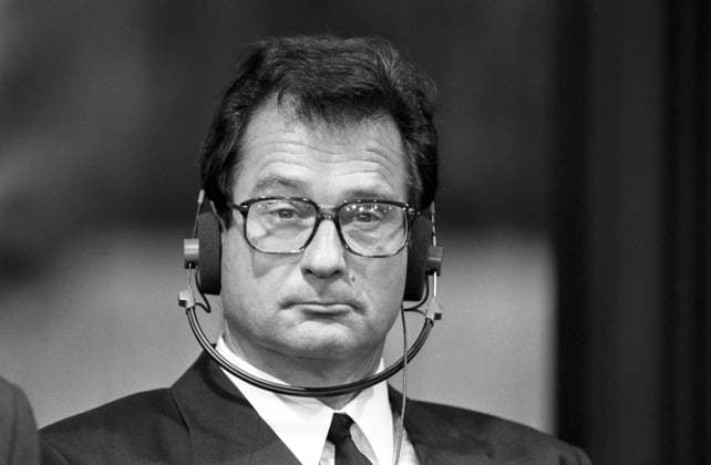 Klaus Kinkel (Deutschland FDP Bundesaußenminister) anlässlich Deutsch-Italienischer Konsultationen in Bonn