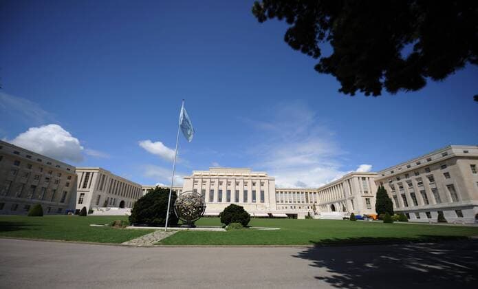 (100609) -- GENEVA, June 9, 2010 (Xinhua) -- Photo taken on June 9, 2010 shows the buidlings of the Palace of Nations in Geneva, Switzerland. The Palace of Nations in Geneva was built between 1929 and 1936 as the headquarters of the League of Nations. It has served as the home of the United Nations Office in Geneva since 1946, when the UN secretary general signed the Headquarters Agreement with the Swiss authorities, although Switzerland did not become a UN member until 2002. (Xinhua Yu Yang) (axy) (3)SWITZERLAND-GENEVA-THE PALACE OF NATIONS 