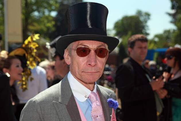17.06.2010, Ascot, Windsor, GBR, GROSSBRITANNIEN - Charlie Watts, drummer of the Rolling Stones, with top hat in portrait. Ascot racecourse.