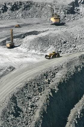 ITAR-TASS 34: KRASNOYARSK TERRITORY, RUSSIA. JULY 17. Mining sulfide ore for Polyus Gold s (Polyus Zoloto) third gold recovery plant (Mill-3) at Olimpiada gold mine, Krasnoyarsk Territory.  493788