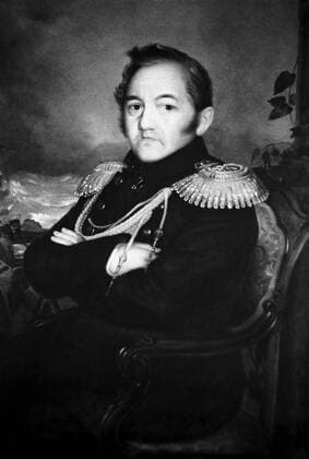 Russian admiral, fleet commander and explorer Mikhail Lazarev. Lazarev took part in the discovery of Antarctica. (Picture reproduction).  1151075