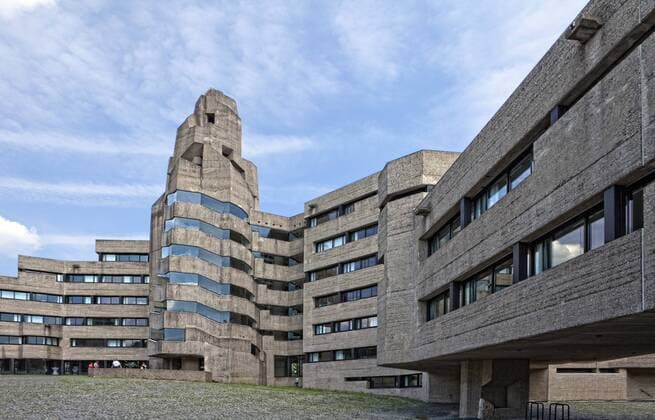 Architektur von Gottfried Böhm Bensberger Rathaus, Burg Bensberg, Bensberg, Bergisch Gladbach, Bergisches Land, Nordrhein-Westfalen, Deutschland, Europa iblhdf01593094