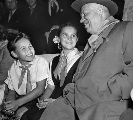 First Secretary of the Central Committee of the Soviet Communist Party Nikita Khrushchev and Pioneers.  175114
