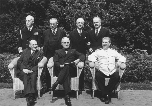 Germany. The picture shows the leaders of the victor countries in World War II- Communist Party General Secretary Joseph Stalin, President of the USA Harry Truman, Prime Minister of the United Kingdom Clement Attlee (R-L)  428653