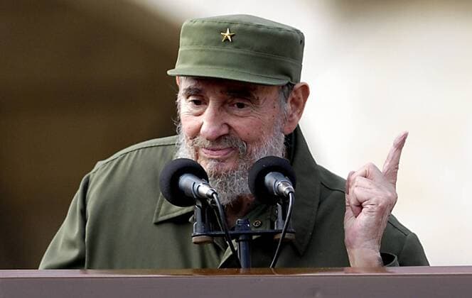 (100928) -- HAVANA, Sept. 28, 2010 (Xinhua) -- Former Cuban leader Fidel Castro speaks during a gathering to commemorate the 50th anniversary of the Committee in Defense of Revolution in Havana, Cuba, Sept. 28, 2010. (Xinhua Joaquin Hernandez) (zw) CUBA-HAVANA-FIDEL CASTRO 
