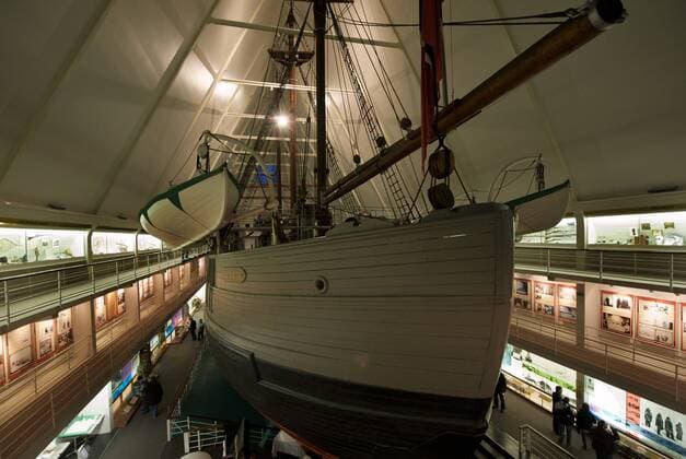 Oslo, Norwegen. FRAM-Museum - FRAM, das Forschungsschiff von Fridjof NANSEN und Roald AMUNDSEN