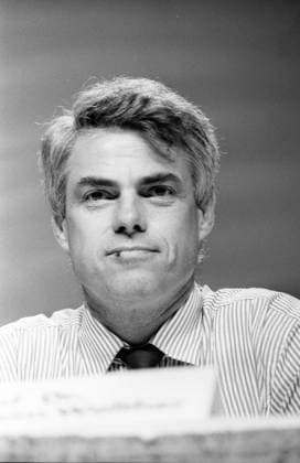 Hansjoachim Walther (DDR DSU-Vorsitzender) auf dem CSU-Parteitag in Nürnberg