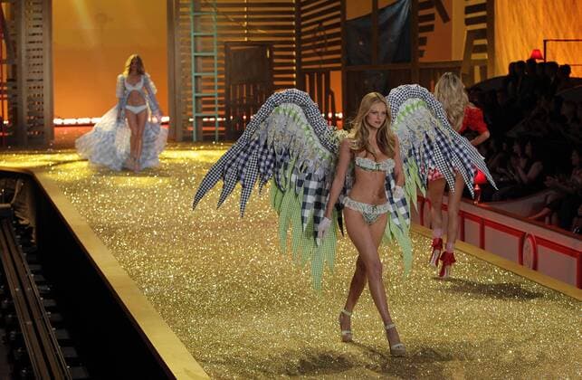 Edita Vilkeviciute walks the runway at the Victoria s Secret Fashion Show in New York City on November 10, 2010.  NYP20101110160