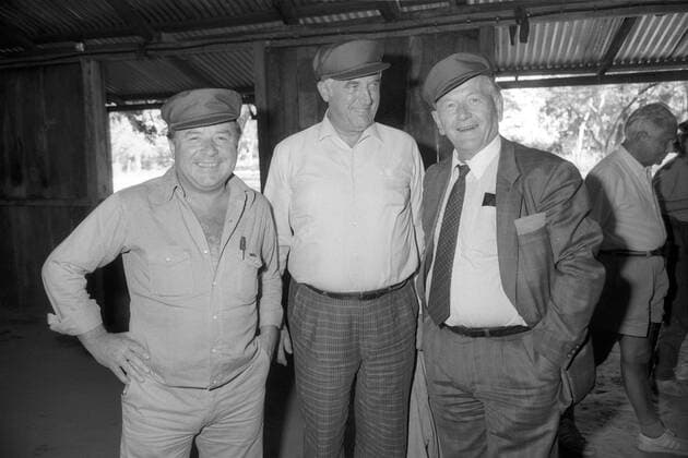 (L-R) Heinrich Lummer, Friedrich Vogel und Heinz Schwarz (alle Deutschland CDU) - Teilnehmer einer Delegation - Angola