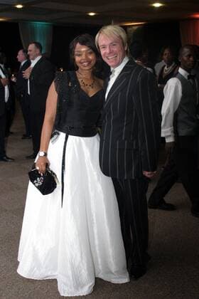 Zoleka Mandela JOHANNESBURG, SOUTH AFRICA ? 28 February 2007: Zoleka Mandela and designer J J Schoeman. Gallo00000521