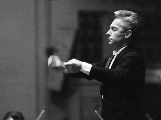 Austrian orchestra conductor Herbert von Karajan performs in Prague Spring Music festival, Czechoslovakia 1966. (CTKxPhotox xJirixKrulis)  CTKPhoto00489878