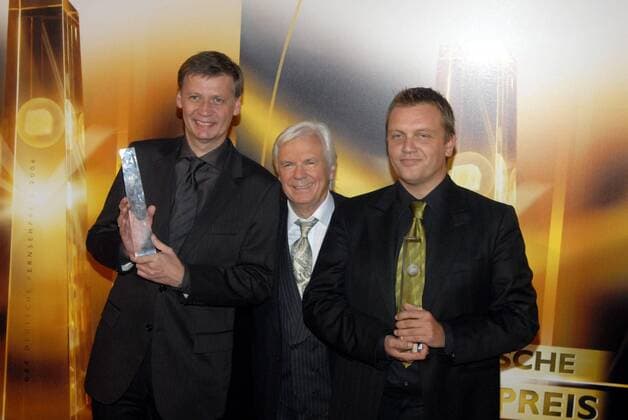 Günther Jauch , Hape Kerkeling , Dieter Kürten Deutscher Fernsehpreis 2006 Eingang roter Teppich Coloneum Köln