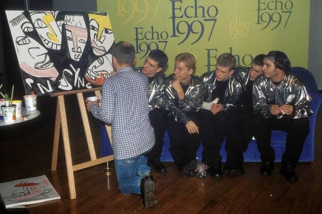 Echo Verleihung 1997 in Hamburg NSYNC beim ECHO 1997 . (L-R) JC Chasez, Lance Bass, Justin Timberlake, Joey Fatone, Chris Kirkpatrick . 