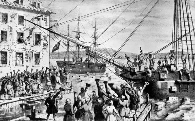 Boston Tea Party 1773 Mono Print UnitedArchives0771062