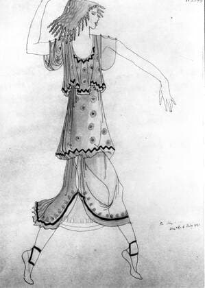 Costume design by Anna Pavlova 1914 Mono Print !AUFNAHMEDATUM GESCHÄTZT! UnitedArchives0656656