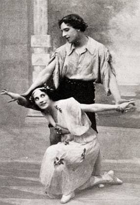 Russian ballerina , Anna Pavlova , with Mikhail Mordkin , one of her most renowned partners . 1920s mono book illustration !AUFNAHMEDATUM GESCHÄTZT! UnitedArchives1242933