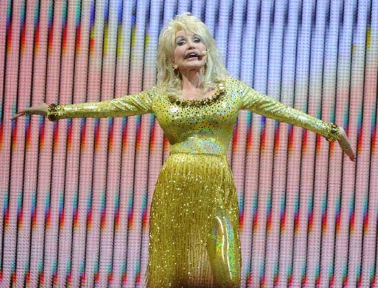 American singer Dolly Parton perfoms at O2 Arena in London on September 7, 2011.  LON20110907101