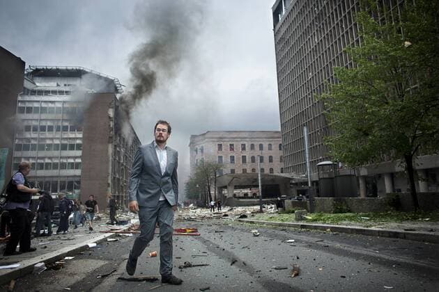 Oslo Norway - government district in Oslo minutes after Anders Behring Breivik detonated his bomb.  - KP070099