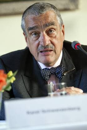 Czech Foreign Minister Karel Schwarzenberg introduces project sprechtime on September, 27, 2011 in Prague, Czech Republic. The project aims to highlight the importance of German in social and professional lives and promote the teaching in the Czech Republic. (CTKxPhoto RenexFluger)  CTKPhoto3 0583001